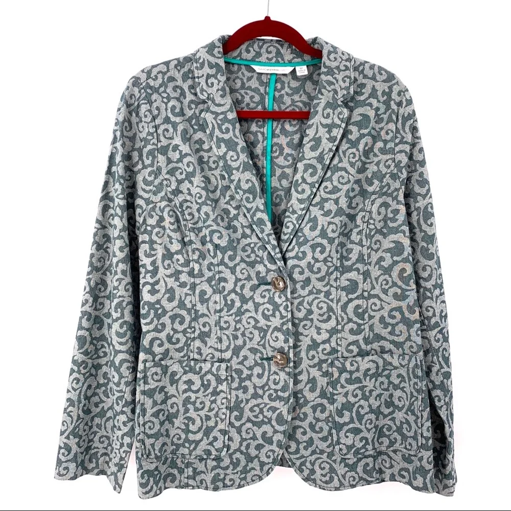 Isaac Mizrahi Live! Green Cotton Stretch Blazer